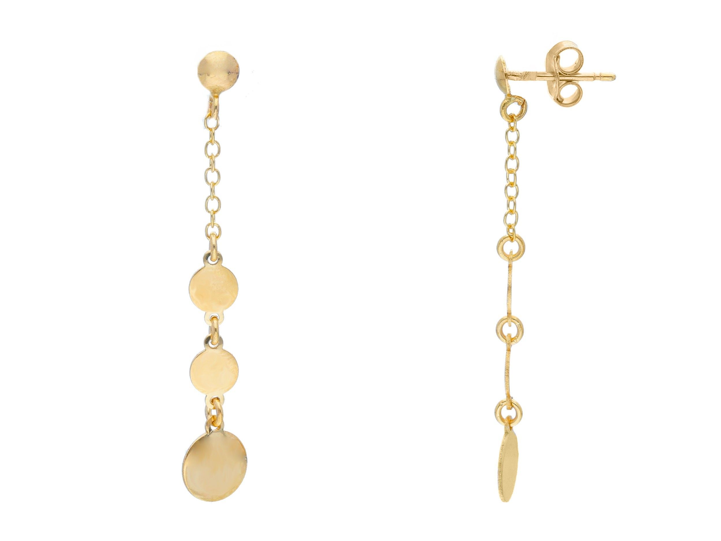 Golden round earrings 9k (code S241662)